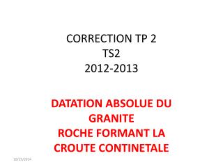 CORRECTION TP 2 TS2 2012-2013