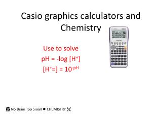 Casio graphics calculators and Chemistry