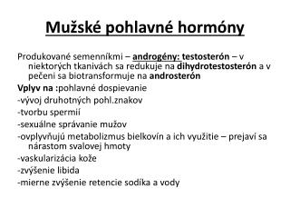 Mužské pohlavné hormóny