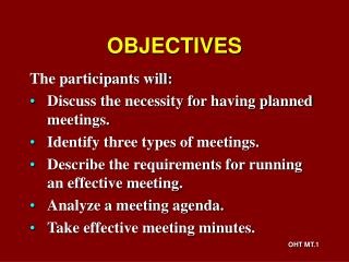 OBJECTIVES