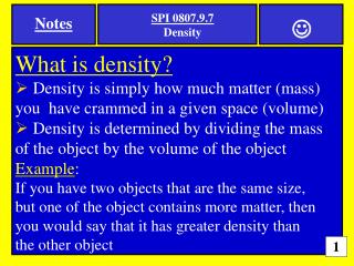 SPI 0807.9.7 Density