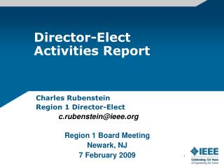 Director-Elect Activities Report