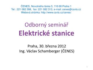 Odborný seminář Elektrické stanice