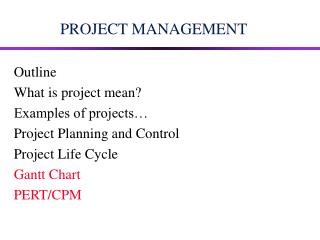 PROJECT MANAGEMENT