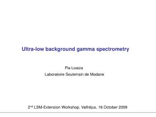 Ultra-low background gamma spectrometry