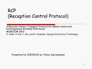 RCP (Reception Control Protocol)