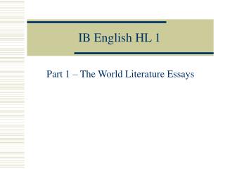 IB English HL 1