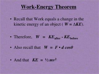 Work-Energy Theorem