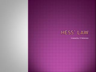 Hess’ Law