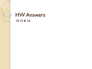 HW Answers