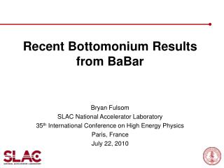 Recent Bottomonium Results from BaBar