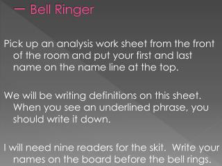 一 Bell Ringer