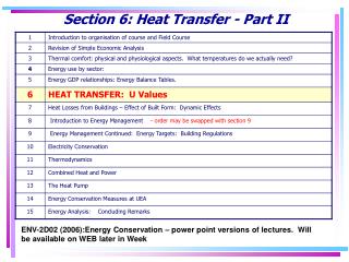 Section 6: Heat Transfer - Part II