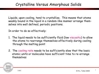 Crystalline Versus Amorphous Solids