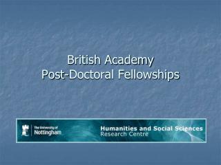 British Academy Post-Doctoral Fellowships