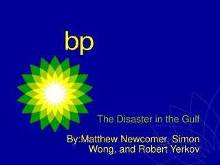 The Disaster in the Gulf By:Matthew Newcomer, Simon Wong, and Robert Yerkov