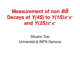 Measurement of non BB Decays of Y(4S) to Y(1S)  +   and Y(2S)  +  