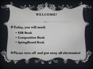 Welcome!