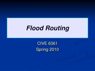 Flood Routing