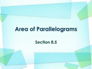 Area of Parallelograms