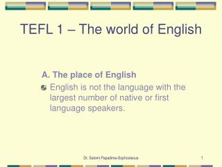 TEFL 1 – The world of English