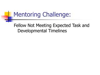 Mentoring Challenge: