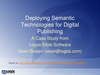 Deploying Semantic Technologies for Digital Publishing