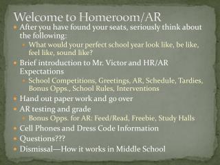 Welcome to Homeroom/AR