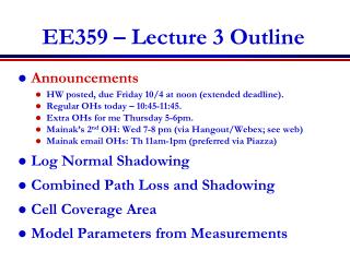 EE359 – Lecture 3 Outline