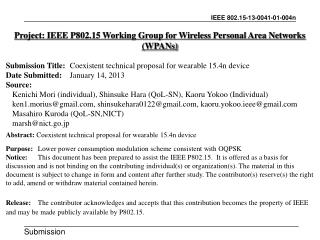 Project: IEEE P802.15 Working Group for Wireless Personal Area Networks (WPANs)