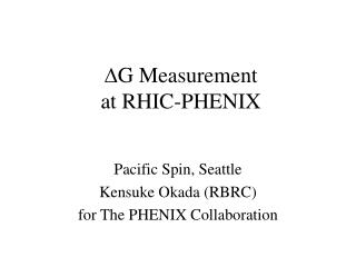 D G Measurement at RHIC-PHENIX
