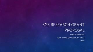 SGS Research Grant Proposal