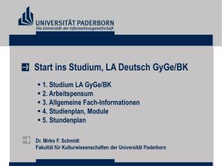 Start ins Studium, LA Deutsch GyGe/BK