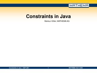 Constraints in Java
