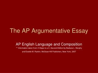 The AP Argumentative Essay