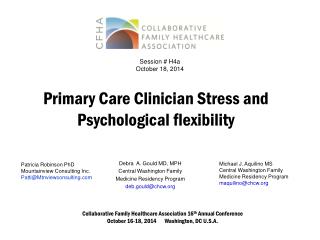 Primary Care Clinician Stress and Psychological flexibility