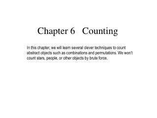 Chapter 6 Counting