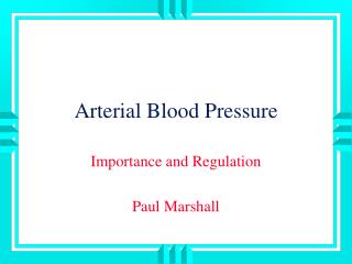 Arterial Blood Pressure