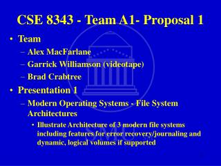 CSE 8343 - Team A1- Proposal 1