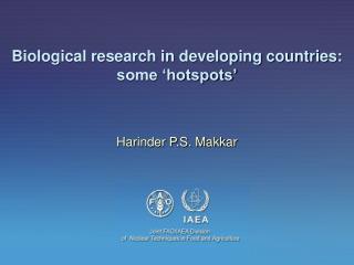 Biological research in developing countries: some ‘hotspots’