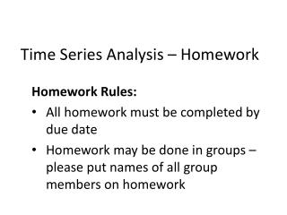 Time Series Analysis – Homework