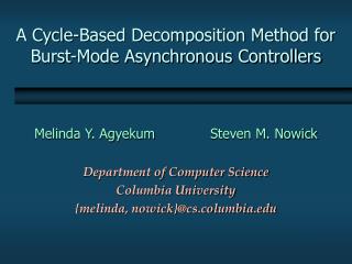 A Cycle-Based Decomposition Method for Burst-Mode Asynchronous Controllers
