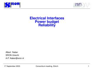 Electrical Interfaces Power budget Reliability