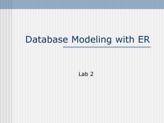 Database Modeling with ER