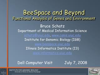 BeeSpace and Beyond Functional Analysis of Genes and Environment