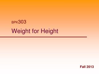 Weight for Height