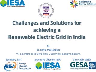 Challenges and Solutions for achieving a Renewable Electric Grid in India