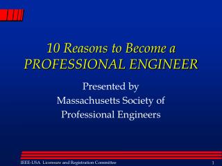 10 Reasons to Become a PROFESSIONAL ENGINEER