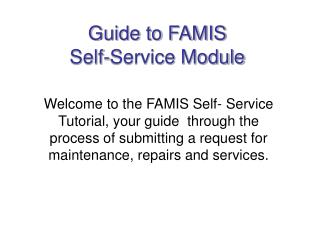Guide to FAMIS Self-Service Module