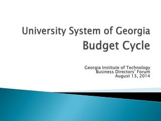 Budget Cycle